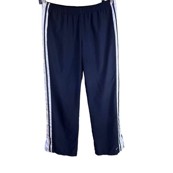 Nike Dri Fit Womens Black White Track Pants Striped‎ Sides Size XL Activewear - Picture 1 of 8